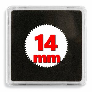 Capsules numismatiques carrées Quadrum 14mm. Paquet - 10 capsules