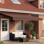 vidaXL Auvent rétractable électrique Marron et anthracite 5 x 3 m