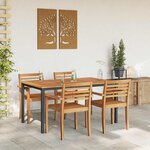 vidaXL Table de jardin Naturel et Noir 150 x 90 x 75 cm