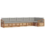 vidaXL Ensemble de canapés d'extérieur 6 pc Gris Naturel et Clair