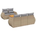 vidaXL Salon de jardin avec coussins 6 Pièces beige résine tressée