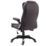 Chaise fauteuil siège de bureau informatique étude similicuir brun 02_0024032