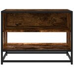 vidaXL Meuble TV chêne fumé 61x40x46 cm bois d'ingénierie et métal