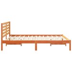vidaXL Cadre de lit Marron cire 140 x 200 cm Bois massif en pin