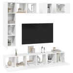 vidaXL Ensemble de meubles TV 8 Pièces Blanc Bois d'ingénierie