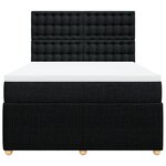 vidaXL Sommier à lattes de lit avec matelas Noir 140x200 cm Tissu