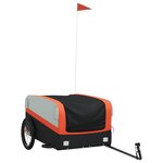 vidaXL Remorque de vélo noir et orange 45 kg fer