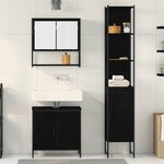 vidaXL Ensemble de mobilier de salle de bain avec étagère 3 Pièces Noir