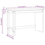 vidaXL Bureau Marron 112 x 50 x 75 cm Bois de Pin Massif