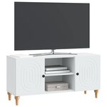 vidaXL Meuble TV Blanc 102 x 34 5 x 50 cm Bois d'ingénierie