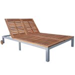 vidaXL Chaise longue double bois d'acacia solide