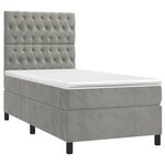 vidaXL Sommier à lattes de lit et matelas et LED Gris clair 90x190 cm