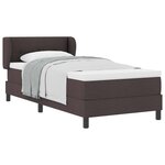 vidaXL Lit à ressorts avec matelas Marron foncé 90 x 200 cm tissu
