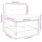 vidaXL Canapé central avec coussins marron miel bois de pin solide
