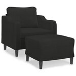 vidaXL Fauteuil avec repose-pied Noir 60 cm Tissu