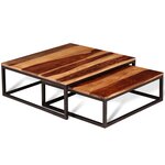 vidaXL Ensemble de table basse gigogne 2 Pièces Bois massif