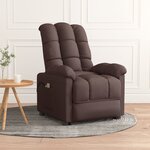 vidaXL Fauteuil électrique de massage Marron foncé Tissu