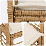 vidaXL Loveseat d'extérieur 2 Pièces Blanc Naturel et Crème polyrotin