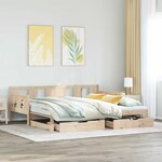 vidaXL Lit de jour avec gigogne et tiroirs sans matelas 90x190 cm