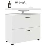 vidaXL Cabinet de salle de bain avec tiroir Blanc 76 5 x 35 x 64 cm