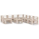 vidaXL Salon de jardin palette 9 Pièces bois de pin