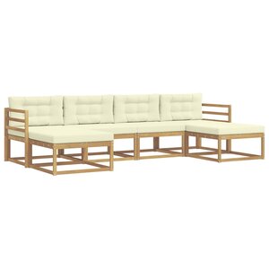 vidaXL Ensemble de canapés d'extérieur 6 Pièces Blanc et crème