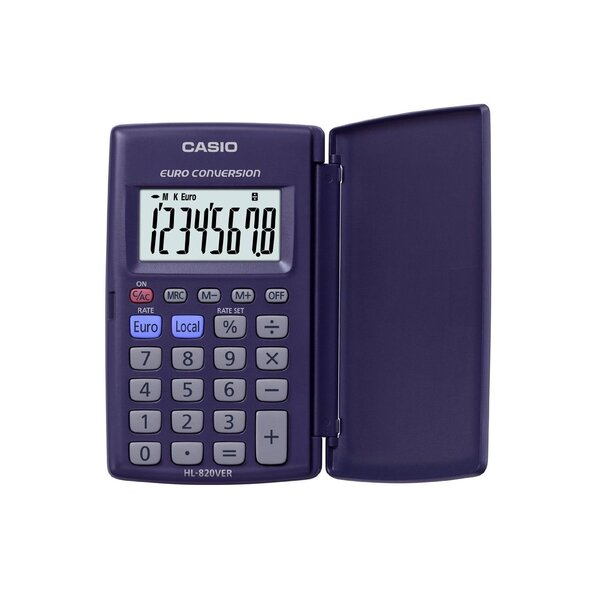 Calculatrice de poche étui rigide conversion euro 8 chiffres HL820VER CASIO