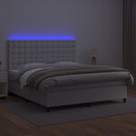 vidaXL Sommier à lattes de lit avec matelas et LED Blanc 160x200 cm