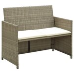 vidaXL Salon de jardin avec coussins 4 Pièces beige résine tressée