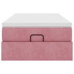 vidaXL Cadre de lit ottoman avec matelas rose 90x190 cm velours