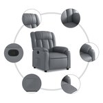 vidaXL Fauteuil inclinable Gris Similicuir