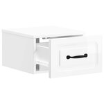 vidaXL Cabinet de chevet mural Blanc brillant 34 5 x 33 x 20 cm