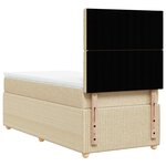vidaXL Sommier à lattes de lit et matelas Crème 90x190 cm Tissu