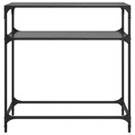 vidaXL Table console avec dessus en verre noir 80x35x81 cm acier