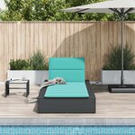 vidaXL Transat avec coussin flottant noir résine tressée