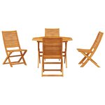 vidaXL Ensemble de salle à manger pour jardin 5 Pièces Marron