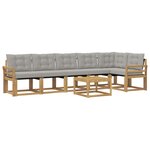 vidaXL Ensemble de canapés d'extérieur 7 Pièces Blanc et gris clair