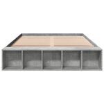 vidaXL Cadre de lit sans matelas gris béton 150x200 cm