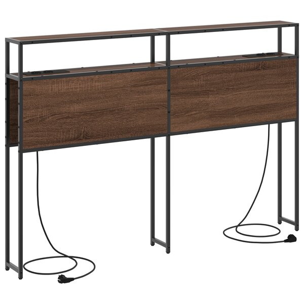vidaXL Tête de lit de rangement Chêne marron 135 cm Bois d'ingénierie