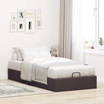 vidaXL Cadre de lit ottoman sans matelas marron foncé 80x200 cm tissu