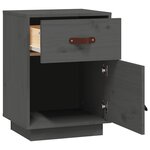 vidaXL Tables de chevet 2 Pièces Gris 40x34x55 cm Bois de pin massif