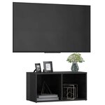 vidaXL Meuble TV gris brillant 72x35x36 5 cm bois d’ingénierie