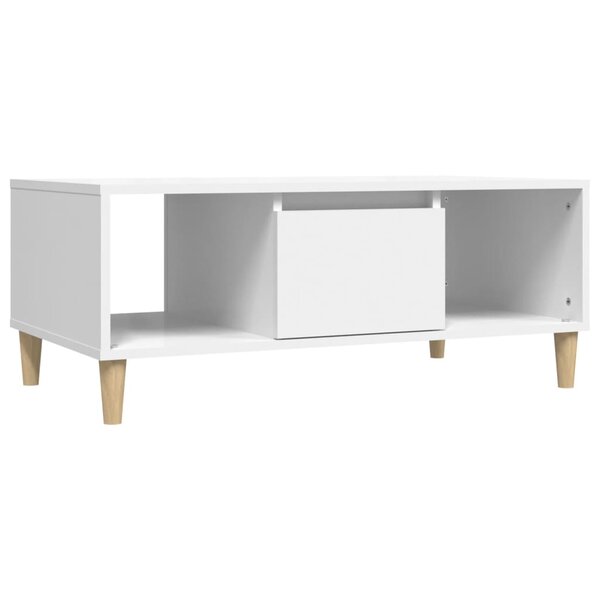 vidaXL Table basse Blanc 90x50x36 5 cm Bois d'ingénierie