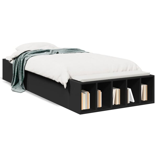 vidaXL Cadre de lit sans matelas noir 90x200 cm