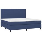 vidaXL Sommier à lattes de lit et matelas et LED Bleu 200x200 cm Tissu