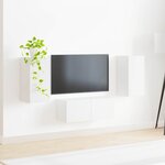 vidaXL Ensemble meuble TV Montage mural 6 Pièces Blanc Bois d'ingénierie