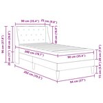 vidaXL Cadre de lit avec matelas avec matelas Noir 90 x 200 cm Velours