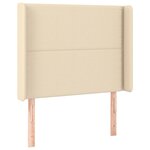vidaXL Sommier à lattes de lit matelas et LED Crème 90x200 cm Tissu