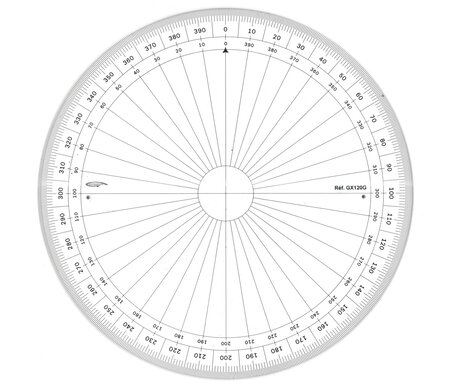 Rapporteur cercle entier grades Ø 20 cm