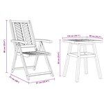 vidaXL Ensemble bistro de jardin 3 Pièces Marron Bois d'acacia massif